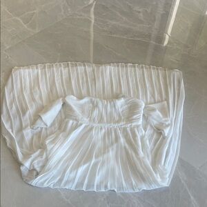 Elegant White Pleated Off-Shoulder Top